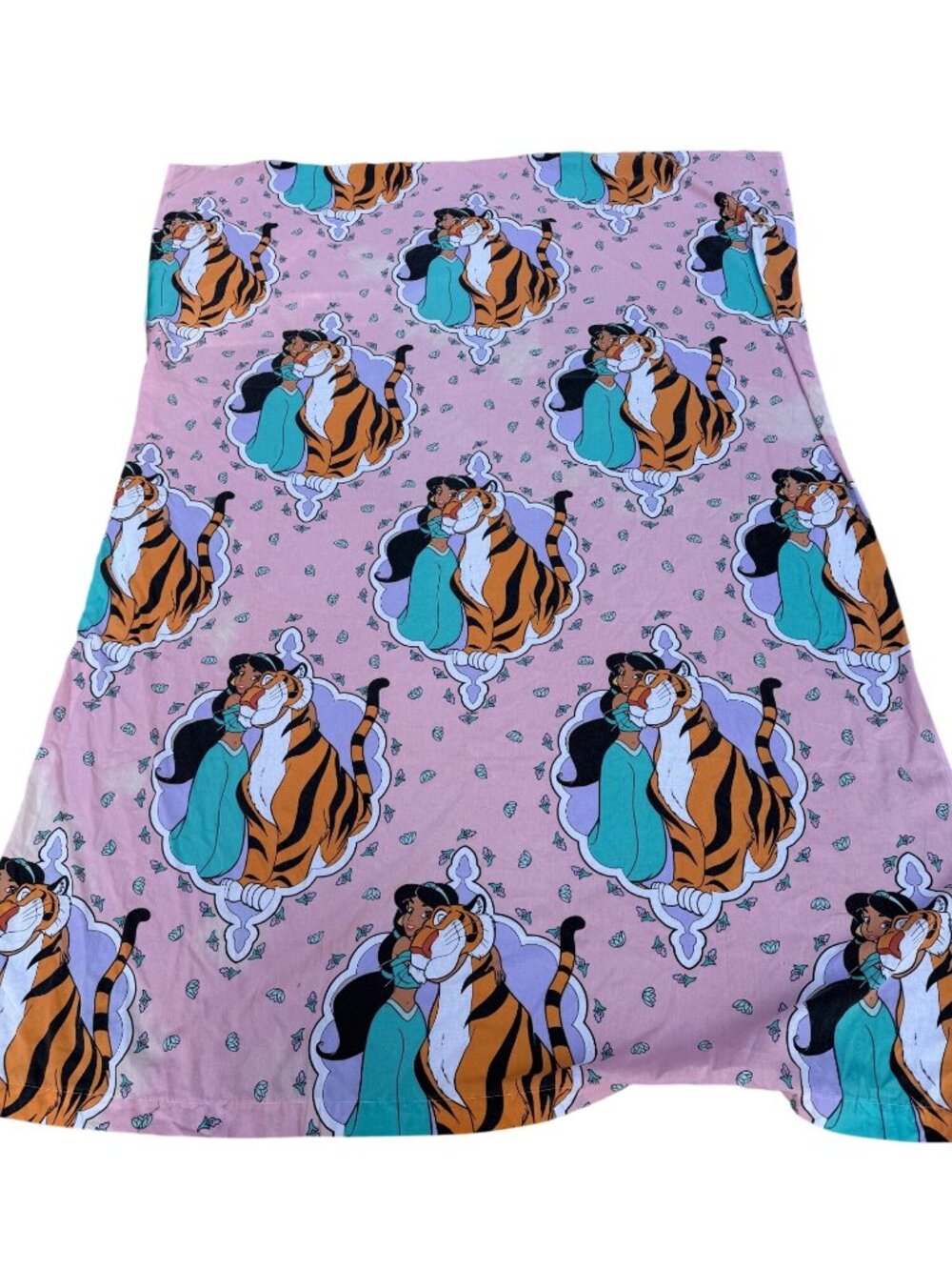 Vintage Disney Princess Jasmine & Rajah Flat Sheet Full Size